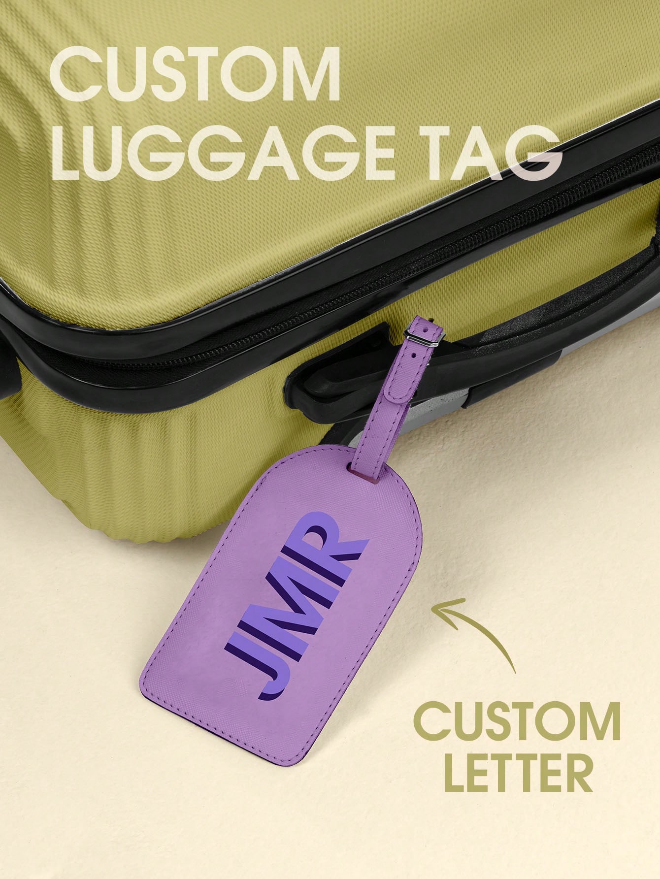 Women'S Accessories For Suit - Gepersonaliseerde initialen bagagelabel, op maat gemaakte