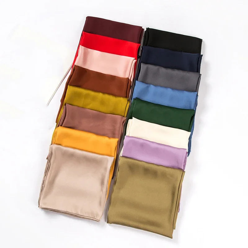 Silk Scarf Square - Satijnen sjaal dames 70cm effen kleur