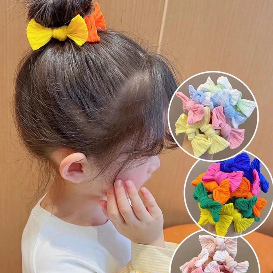 Scrunchie Satin Set - 5 stks/set Leuke Strik Effen Kleuren