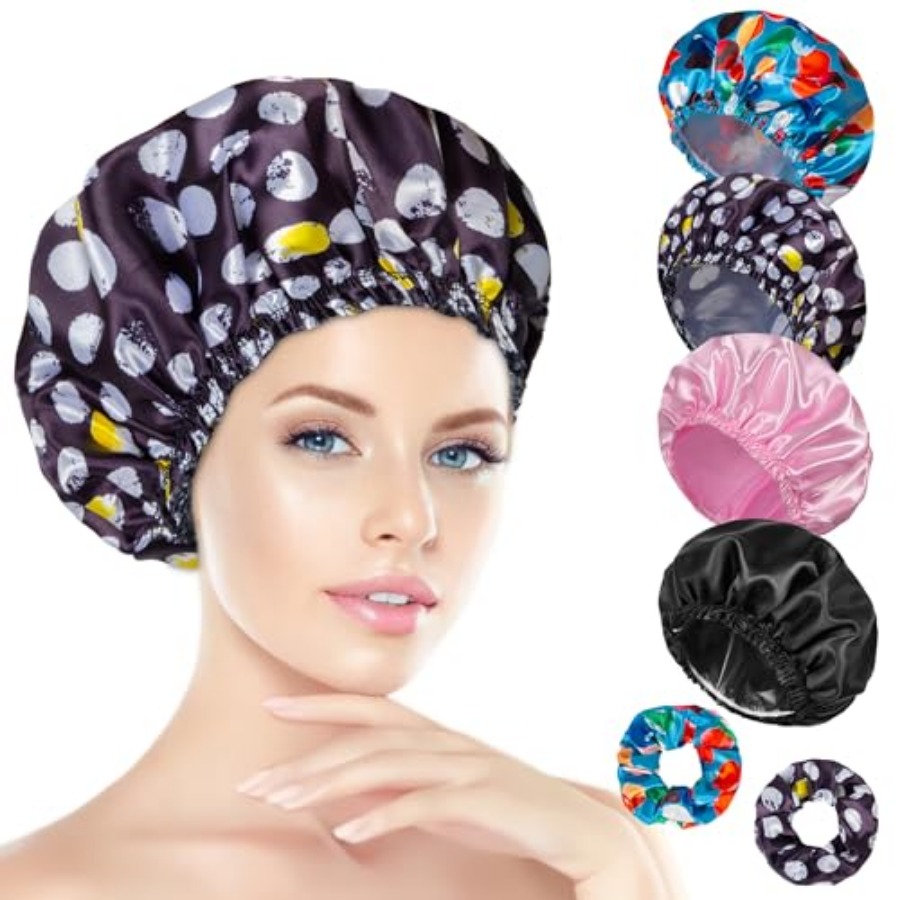Scrunchie Satin Set - Douchecaps voor vrouwen, set van 4,