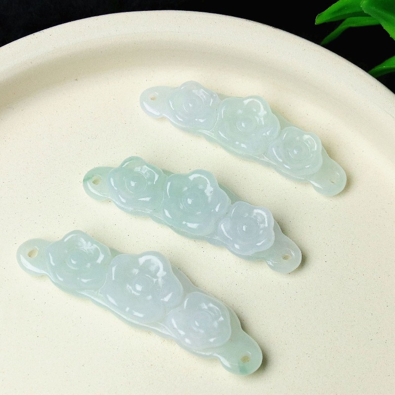 Women Accessories Jewelry - 1pc Natuurlijke Jadeïet Smaragd Bloem Handkaart