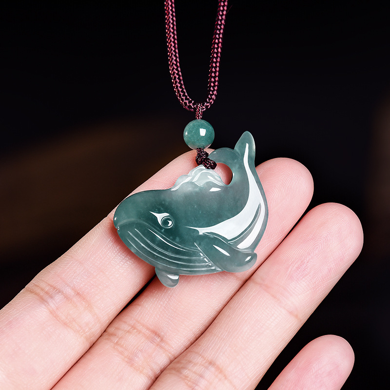 Women Accessories Jewelry - Natuurlijke Birmese Jadeiet Walvis Hanger Ketting