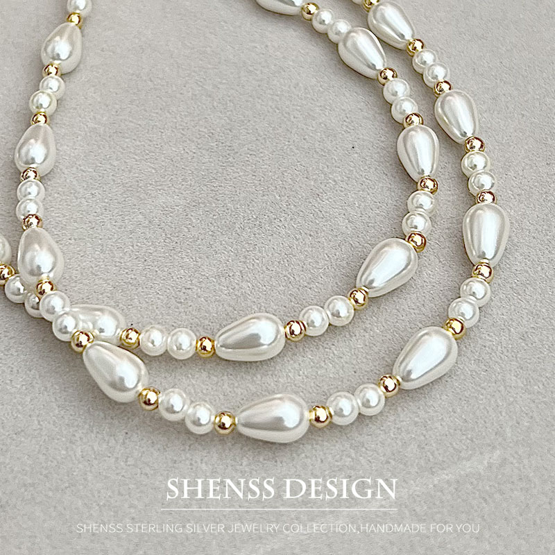 Women Accessories Dropshipping - Elegante imitatieparel waterdruppel ketting verkoperde 14k