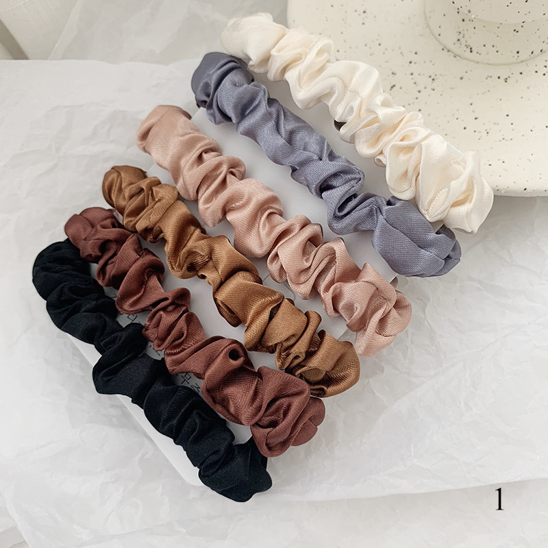 Scrunchie Satin Set - 1-set satijnzijde effen kleur scrunchies elastische