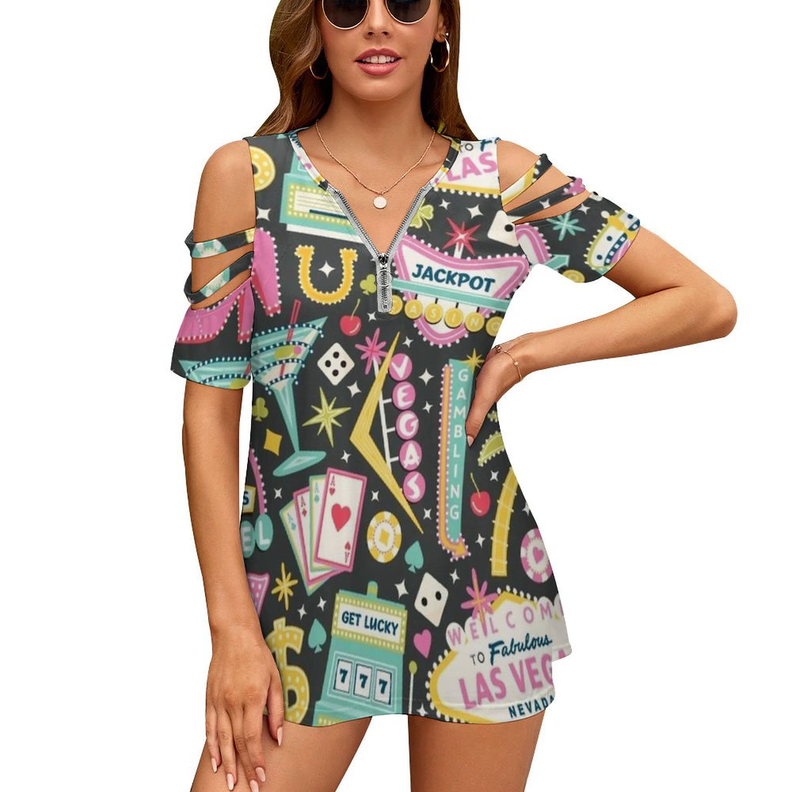 Women Accessories Vector - Viva Las Vegas Dames T-shirt Zomermode