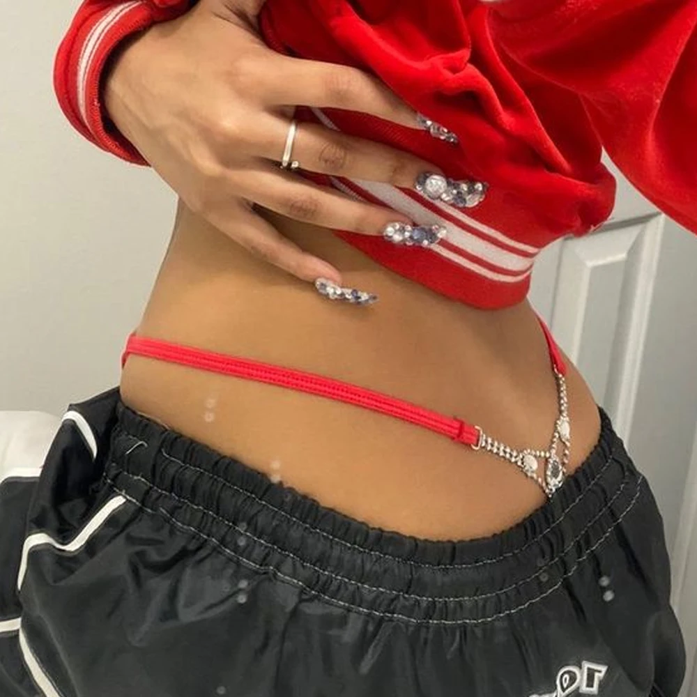 Women Accessories Dropshipping - Sexy Ronde Strass String Verstelbare Body
