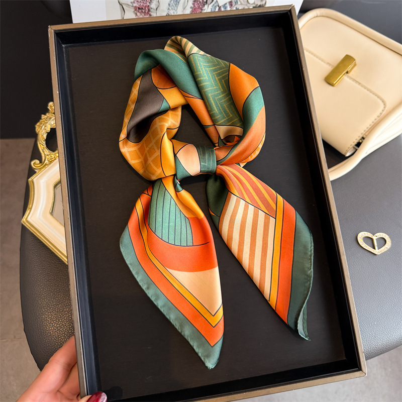Silk Scarf Square - 2026 Nieuwe Geometrie Print Zijde Vierkante