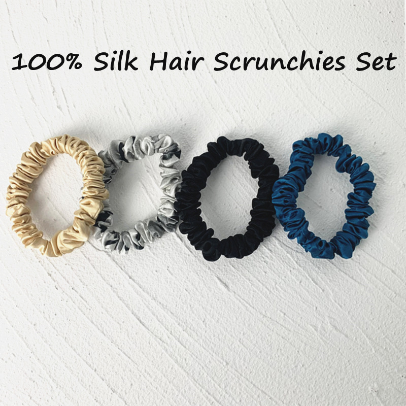 Scrunchie Satin Set - 3 STKS 100% Echte Zijde Haar