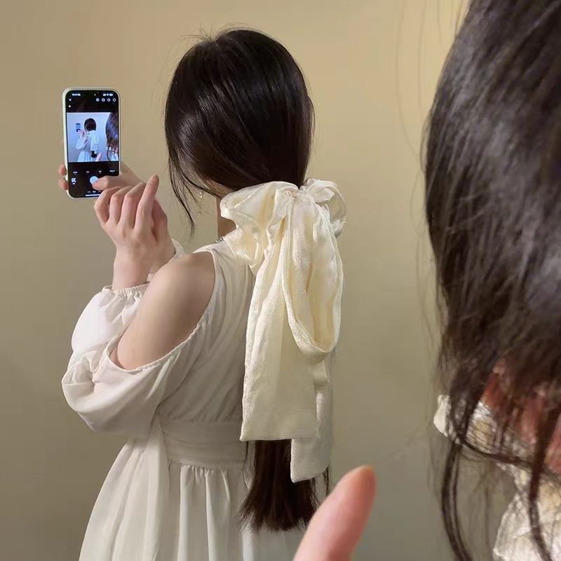 Scrunchie Satin Set - Franse vintage strik haarbandenset - elegante