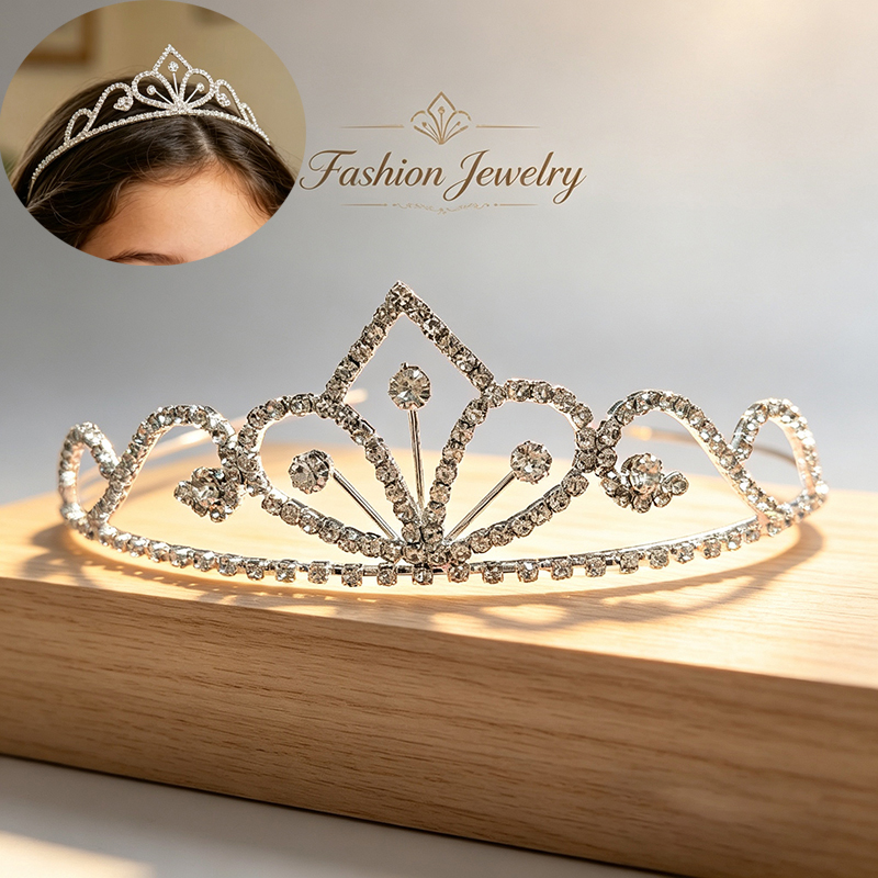 Zilverkleurige strass bruidskr - Women Knight Accessories recensie en prijs
