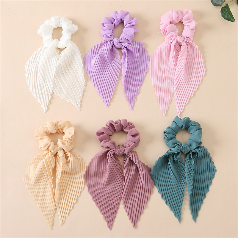 6 stuks/set geplooide lintscru - Scrunchie Satin Set recensie en prijs