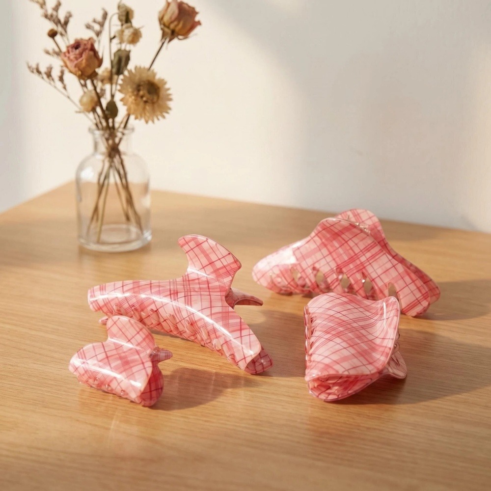 Roze Blauw Raster Haarklauw Cl - Women Accessories Online recensie en prijs
