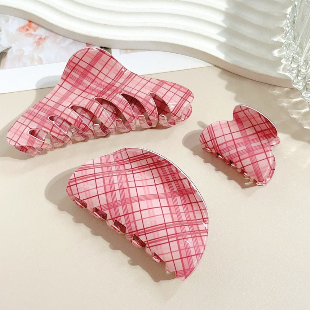 Roze Blauw Raster Haarklauw Cl - Women Accessories Online recensie en prijs