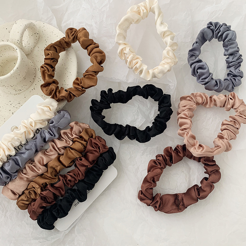 1-set satijnzijde effen kleur  - Scrunchie Satin Set recensie en prijs