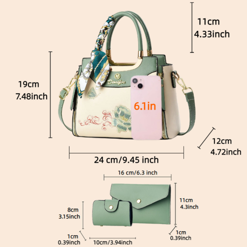 3-delige geborduurde handtasse - Women'S Accessories For Suit recensie en prijs